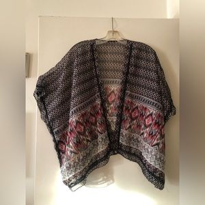 Sheer Shrug Size XL Black Red Tan